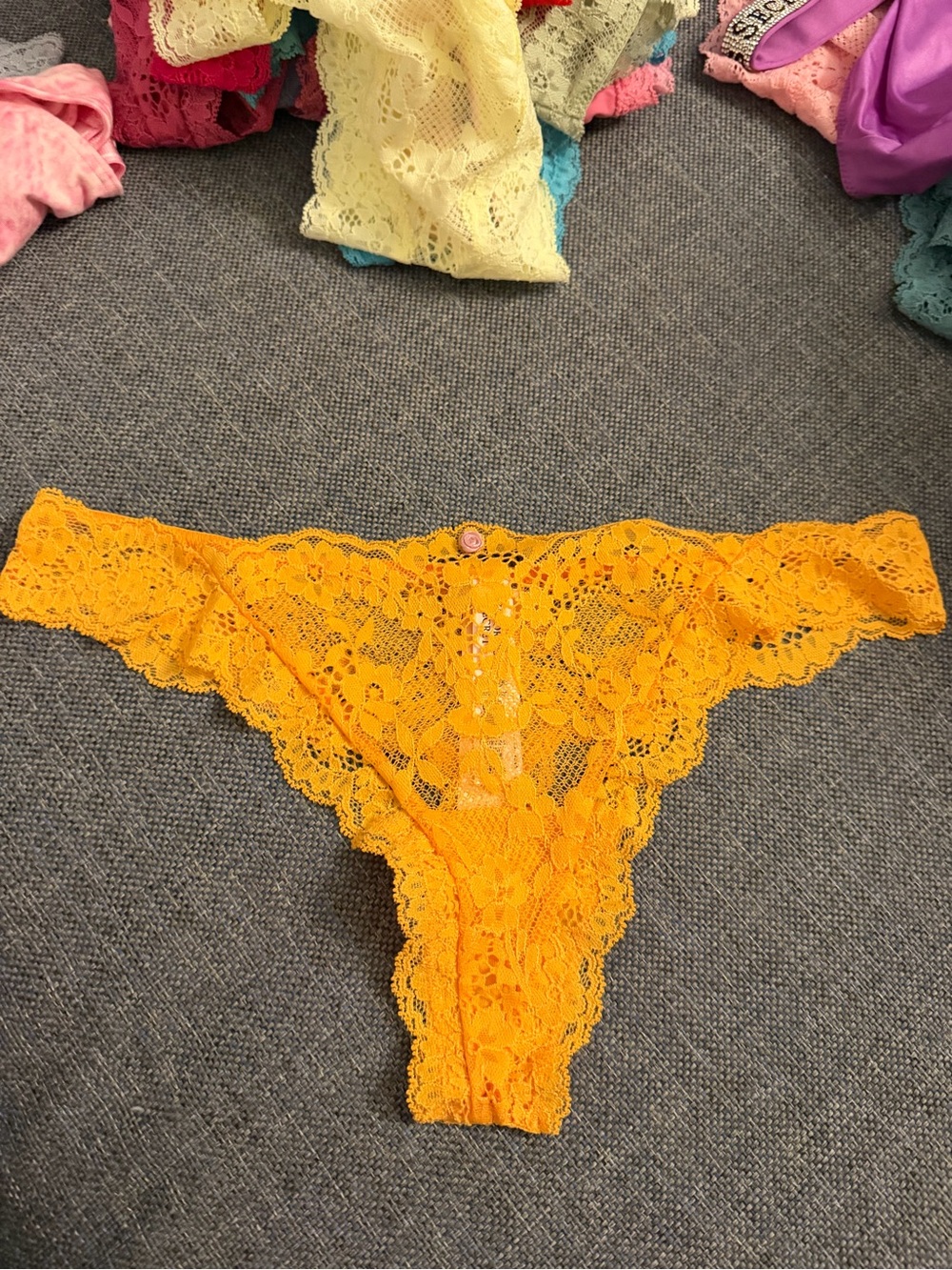 Victoria's Secret Yellow orange dreamangels new  Lace Thong